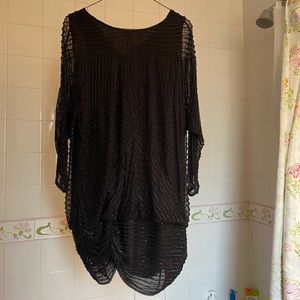 Black Parker Beaded Minidress NWT